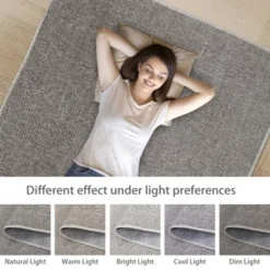 Machine Washable Area Rug 5x7 For Living Room Modern Minimalist Solid Carpet Non-Slip Low Pile Contemporary -Furniture GUEST 9eeac21a 0605 4a3e b2f3 59aa80bf4756