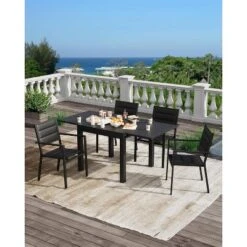 Patio Extendable Dining Table For 4-6,Aluminum Outdoor Dining Table 31.5-63 For Backyard Porch, Deck -Furniture GUEST 9f19f46d a1f5 4640 9922 0e68bab343af