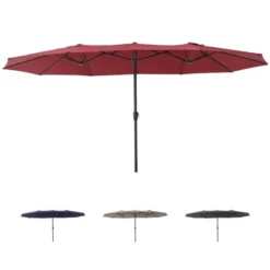 15FT Extra Large Rectangular Patio Umbrella, Outdoor Double Sided Rectangular Market Umbrella With Stand, With Base, Heavy Duty Cantilever Design 15 15FT Extra Large Rectangular Patio Umbrella, Outdoor Double Sided Rectangular Market Umbrella With Stand, With Base, Heavy Duty Cantilever Design -Furniture GUEST 9fb00652 42b8 4fc4 9440 6e7bfc1f59f6