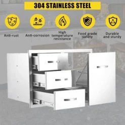 Stainless Steel Outdoor Kitchen Cabinet Door Set - Left Drawer + Right Door , NSF Double Wall, Includes Vent Panel For Grill/BBQ Islands & Fire Pits 15 Stainless Steel Outdoor Kitchen Cabinet Door Set - Left Drawer + Right Door , NSF Double Wall, Includes Vent Panel For Grill/BBQ Islands & Fire Pits -Furniture GUEST 9fc283f0 4e5f 4633 9996 d2ede5b8ee9c