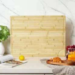 Extra Large Bamboo Cutting Board, Reversible Curved Butcher Block With Deep Juice Groove, Kitchen Chopping Board And Serving Tray -Furniture GUEST a0628b07 3414 4fa6 b2ed bb051599543a
