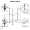 Storage Cart Rolling, Heavy Duty 3-Tier Adjustable Wire Rack Shelving Unit W/Wheels & Handle For Laundry Garage Bathroom -Furniture GUEST a0e042cd 52d7 4687 8b6d d0c4544968c3