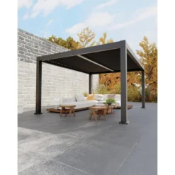 All-Aluminum Louvered Pergola 12"x 24", Outdoor Pergola With Adjustable Louvered Roof, Reinforced Aluminum Frame, Hardtop Gazebo -Furniture GUEST a11804c1 91ff 41ed 92c5 2ed8cbb2d798