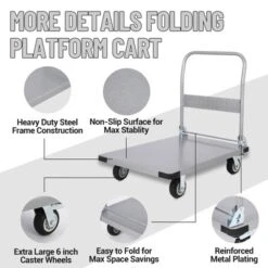 Hand Truck, Heavy Duty Moving Platform With 36x24 Inch A3 Steel Platform - 2000 Lbs Capacity For Easy Transport -Furniture GUEST a1cf889e 75bc 4455 b2dd 43843819ff24