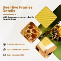 10-Frame Langstroth Bee Hive Coated With Beeswax, Complete Beehive Starter Kit With 2 Deep & 1 Medium Boxes -Furniture GUEST a243e525 bd0e 4ff8 9758 85cce29a39a0