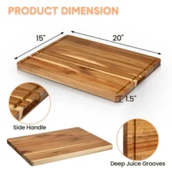24x18 Inch Acacia Wood Cutting Board – Thick Butcher Block With Juice Groove & Handles, Perfect For Meat Prep, Cheese -Furniture GUEST a319a91f c39d 46a1 beff d1f9f93e205e