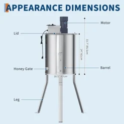 Electric Honey Extractor, Frame Stainless Steel Honey Spinner With 140W Adjustable-Speed Motor, Beekeeping Equipment For Efficient Honey With Lid -Furniture GUEST a351bd00 8a57 47a1 9df3 0260889ba737