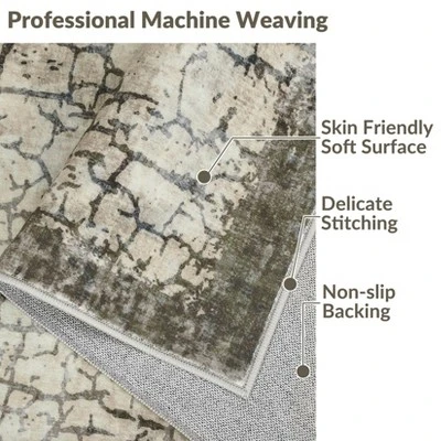 Washable Runner Rugs 2x6 For Hallway ¨C Non-Slip Abstract Carpet, Soft Kitchen Entryway Rug, Low Pile Indoor Modern Rug For Bedroom, Camel 4 Washable Runner Rugs 2x6 For Hallway ¨C Non-Slip Abstract Carpet, Soft Kitchen Entryway Rug, Low Pile Indoor Modern Rug For Bedroom, Camel - Image 2