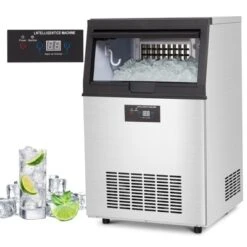 Commercial Undercounter Ice Maker Machine - Stainless Steel Freestanding Storage ， Cylinder Ice Cube Maker For Restaurants/Bars -Furniture GUEST a4a2aae0 24d8 47b2 8044 fd3b17f157c8