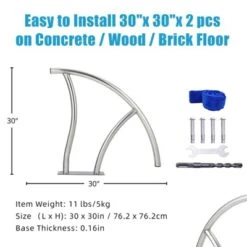 Pool Rails , Pool Handrails For Inground Pool 304 Stainless Steel Big Load Capacity Rustproof With Blue Grip Cover & Accessories -Furniture GUEST a4b417db 44e9 4041 9635 263b6d1264cc