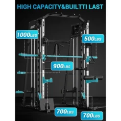 Home Gym, Power Cage 2200LBS All-in-One - Smith Bar, Dual Pulley System, LAT Pull-Down, Cable Station Strength Training Equipment 13 Home Gym, Power Cage 2200LBS All-in-One - Smith Bar, Dual Pulley System, LAT Pull-Down, Cable Station Strength Training Equipment -Furniture GUEST a54ec3cb c40e 4b66 98da 98adfdf6a1fd
