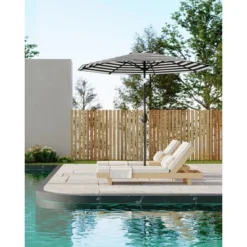 9FT Outdoor Patio Umbrella, Outdoor Table Umbrella, Market Umbrella, 6 Sturdy Ribs UV Protection Waterproof For Garden, Deck, Backyard, Pool -Furniture GUEST a57b5a51 99aa 42fb b7db df53ceec0455