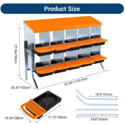 Chicken Nesting Box,Chicken Egg Laying Box With Compartments, Roll Away Eggs Laying Boxes, Nesting Boxes, Indoor & Outdoor Use,Easy Egg Collection -Furniture GUEST a57eb93f a0bc 4802 81a2 b3948376d5ec