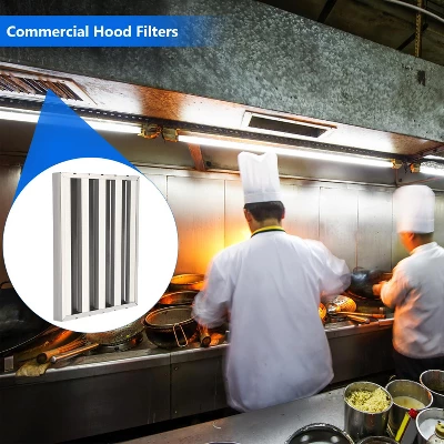 Pack Of 6 Commercial Hood Filters - 19.5"x15.5" 30 Stainless Steel, 5 Grooves Kitchen Range Hood Baffle Grease Filters 4 Pack Of 6 Commercial Hood Filters - 19.5"x15.5" 30 Stainless Steel, 5 Grooves Kitchen Range Hood Baffle Grease Filters - Image 2