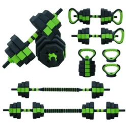 Adjustable Dumbbell Set, 4 In 1 Free Weights Dumbbells Set With Connector, Barbell Weight Set Used As Kettlebells