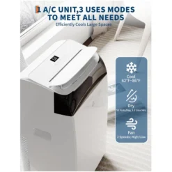 14,000 Btu Air Conditioners Cooling Up To 750 Sq.Ft, 3-In-1 Portable Air Conditioner With Cooling, Dehumidification & Fan Modes Remote Control -Furniture GUEST a87cfa08 dca8 4923 ac72 1f1839db6faf