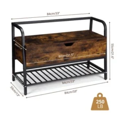 Shoe Storage Bench With Seating Entryway Storage Bench With Storage Box, Shoe Rack With Organizer Drawer Industrial Style -Furniture GUEST a886b6ad 3829 436e 8ad4 55dd99fecacb