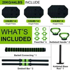 Adjustable Dumbbell Set, 4 In 1 Free Weights Dumbbells Set With Connector, Barbell Weight Set Used As Kettlebells -Furniture GUEST a975476a e8a2 4b2e b3c4 f3dfa2d6407e