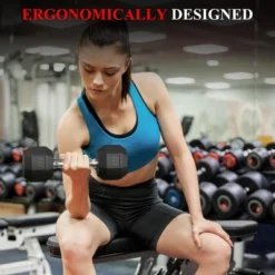 TROPOW Black PVC Hex Dumbbell Weight Set ¨C For Strength Training & Full-Body Workout -Furniture GUEST a9ed20c3 a611 40cb 86aa b1ef2e0448bb