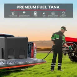 Diesel Tank, Portable Fuel Tank - 48 Gallon With 12V Electric Transfer Pump (10 GPM), 13Ft Hose & Auto Nozzle For Easy Fuel Transportation -Furniture GUEST aa023d69 5732 4435 b92f 7838da1f3c55