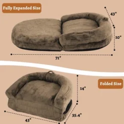 Foldable Dog Bed For Humans, 71"x43"x10" Giant Dog Bed For People And Pets, Washable & Removable Faux Fur Cover -Furniture GUEST aa3b9114 16e2 493d 960f 911b4da4cbd0