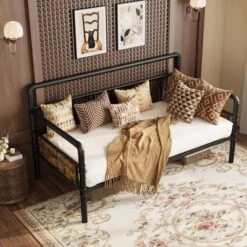 Metal Daybed Frame Twin Size,Heavy Duty Metal Twin Bed Frame,Daybed For Living Room Bedroom Guest Room -Furniture GUEST ab4486be 1482 4ddd ae80 6bf17e95936b