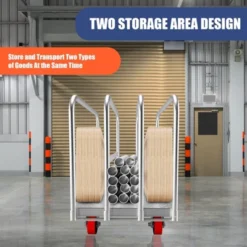 2-in-1 Heavy Duty Panel Truck Cart All Steel Platform Truck With 6'' Swivel Wheels Moving Platform Hand Truck With 2000 LBS Capacity For Garage