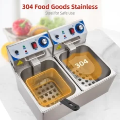 Commercial Electric Deep Fryer With 2 Basket, 20L Stainless Steel Deep Fryer -Furniture GUEST ac072419 21d7 4d4a 8596 fe3d0af73c16