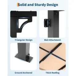 Gazebo, Patio 10x10 Ft Wall Mounted Lean To - Heavy Duty Hardtop Pergola, Sloped Roof For Porch, Deck, Backyard (Dark Brown) -Furniture GUEST ac212277 f6a8 4ebb ba89 46ff46e0e2af