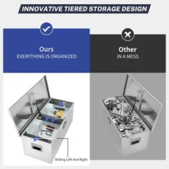 Heavy Duty Aluminum Truck Bed Tool Box With 2 Metal Boxes, Storage Tool Boxes Chest Box Organizer -Furniture GUEST ac6b290f a6c5 4373 844d bb5d59d528e4