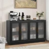 TROPOW Sideboard Buffet Cabinet With Storage, Large Sideboard Cabinet With 4 Fluted Glass Doors, Adjustable Shelf -Furniture GUEST ace15aa9 a837 4065 961e f81c9ac30086