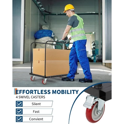 TROPOW Folding Table Cart, 1800LBS Capacity Heavy Duty Steel Table Dolly With 5" PU Swivel Wheels, Adjustable Drywall Dolly Cart With Locking System 5 TROPOW Folding Table Cart, 1800LBS Capacity Heavy Duty Steel Table Dolly With 5" PU Swivel Wheels, Adjustable Drywall Dolly Cart With Locking System - Image 3