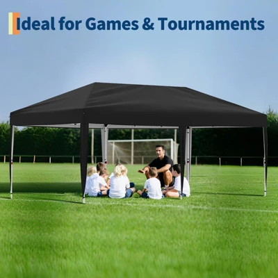 10x20 Pop Up Canopy With 2 Sidewalls - Heavy Duty Outdoor Canopy Tent With Portable Roller Bag 5 10x20 Pop Up Canopy With 2 Sidewalls - Heavy Duty Outdoor Canopy Tent With Portable Roller Bag - Image 3