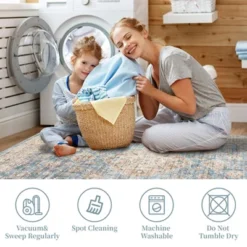 Non Slip Machine Washable Rugs 9x12 Area Rugs For Living Room Bedroom Soft Vintage Rugs Low Pile Large Carpet 13 Non Slip Machine Washable Rugs 9x12 Area Rugs For Living Room Bedroom Soft Vintage Rugs Low Pile Large Carpet -Furniture GUEST ae448a27 d433 4341 8bca 5ec661fdb4bc