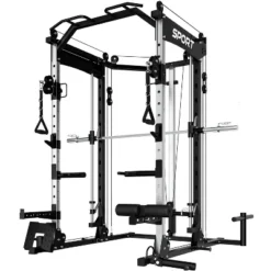 Smith Machine, Home Gym - 2000LBS Power Cage With Cable Crossover System, All-in-One Workout Station With Smith Bar, LAT Pull-Down & Attachments -Furniture GUEST ae8c5034 c32f 463c 893d c4cfa2465a6e