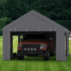 Carport, 12x20ft Heavy Duty Portable Garage - 4 Doors + 4 Windows, Reinforced Steel Poles, UV Resistant Waterproof Tarp For Car Truck Boat -Furniture GUEST aed00be6 0a60 4e96 b054 fd3bdb362d81