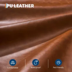 75" Futon Sofa Bed, Convertible Sleeper, Faux Leather Small Couch, Loveseat, Mid-Century Modern Couch For Living Room, Bedroom, Brown 11 75" Futon Sofa Bed, Convertible Sleeper, Faux Leather Small Couch, Loveseat, Mid-Century Modern Couch For Living Room, Bedroom, Brown -Furniture GUEST aefc839b 6c53 49e5 a8d4 0355218fe47a