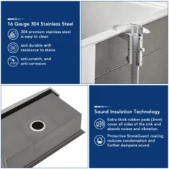 Farmhouse Kitchen Sink 33x22 Inch, Apron Front 304 Stainless Steel Drop-In Sinks, 16 Gauge Single Bowl Sink -Furniture GUEST af01ba4a e988 4117 a533 54b6ca6c2a67