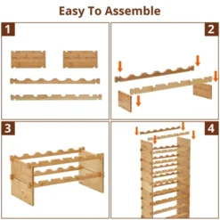 TROPOW Stackable Wine Rack, 4 Tier Wooden Wine Storage Rack, Bamboo Wine Display Shelves, Wobble-Free Wine Holder Freestanding Floor Wine 16 TROPOW Stackable Wine Rack, 4 Tier Wooden Wine Storage Rack, Bamboo Wine Display Shelves, Wobble-Free Wine Holder Freestanding Floor Wine -Furniture GUEST af2e52fd 567d 4a83 9b3a 45dac95f8dac