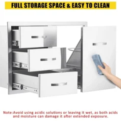 Stainless Steel Outdoor Kitchen Cabinet Door Set - Left Drawer + Right Door , NSF Double Wall, Includes Vent Panel For Grill/BBQ Islands & Fire Pits 14 Stainless Steel Outdoor Kitchen Cabinet Door Set - Left Drawer + Right Door , NSF Double Wall, Includes Vent Panel For Grill/BBQ Islands & Fire Pits -Furniture GUEST af592f8b 0bdc 4333 8374 9c616171c88f