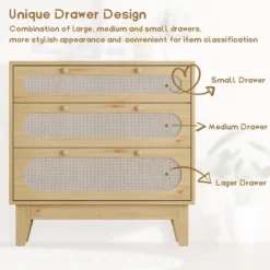 Rattan Nightstand With Drawers, Modern Large Bedside Table Night Stand For Bedroom 11 Rattan Nightstand With Drawers, Modern Large Bedside Table Night Stand For Bedroom -Furniture GUEST afc19b6b 8ced 4e15 9b47 2dd6b9e383cb