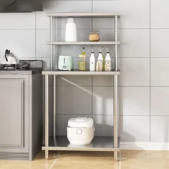 Stainless Steel Overshelf For Prep & Work Table/Shelves，Heavy Duty Metal Worktable For Home Kitchen Restaurant Garage Warehouse -Furniture GUEST afd7ee6a d993 48cc a90a c375c3aa6c76