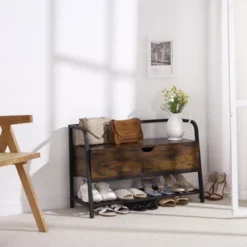 Shoe Storage Bench With Seating Entryway Storage Bench With Storage Box, Shoe Rack With Organizer Drawer Industrial Style -Furniture GUEST afdc82dd 87aa 4fb5 9330 0393fa957f8d