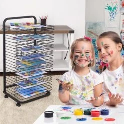 Art Drying Rack, Painting Drying Stand - 25 Removable Shelves, Metal Mobile Storage For Classroom, Art Studios, 13.5"x17.5"x41.5" -Furniture GUEST afe9b359 78fd 4c1e 82f8 73cd2cb8276c
