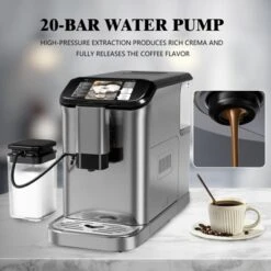 TROPOW Fully Automatic Espresso Machine, Espresso Coffee Machines With Milk Frother Steam Wand, Insulated Milk Container For Home Barista -Furniture GUEST b0080583 418a 4ca8 88f4 4e4c681b08b9