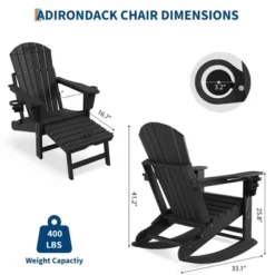 TROPOW Rocking Adirondack Chairs, Folding Adirondack Rocking Chair With Footrest, Adirondack RockingChair Outdoor With Retractable Ottoman -Furniture GUEST b0ed45a6 cb44 4be9 8315 ae3ce18ae5c0 1