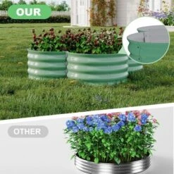 TROPOW 2-Pack Galvanized Raised Garden Bed, Outdoor Planter Box With Open Base For Herbs, Veggies & Flowers -Furniture GUEST b0f9f59e b1ea 4215 881e 3b278cb01d1c