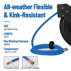 Auto Rewind Air Compressor Hose Reel 25FT 3/8" 300PSI | Commercial-Grade Dual Wall Mount Brackets + Tangles-Free Hybrids Hose 10 Auto Rewind Air Compressor Hose Reel 25FT 3/8" 300PSI | Commercial-Grade Dual Wall Mount Brackets + Tangles-Free Hybrids Hose -Furniture GUEST b275f07b 5e4b 4ca1 ba63 25a1e3a8b226