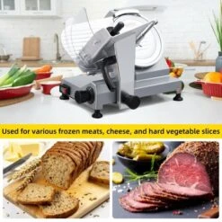 Meat Slicer, 10" Electric 240W Slicer With Stainless Steel Blade - Adjustable Thickness For Restaurant, Deli & Home -Furniture GUEST b32d94f6 eb53 41f4 b96d dfef4ca2dd59