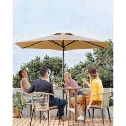 7.5FT Outdoor Patio Umbrella, Outdoor Table Umbrella, Market Umbrella, 6 Sturdy Ribs UV Protection Waterproof For Garden, Deck, Backyard, Pool (Tan) -Furniture GUEST b3b2ffe0 88f5 4bf9 9abf 772a81eb460a